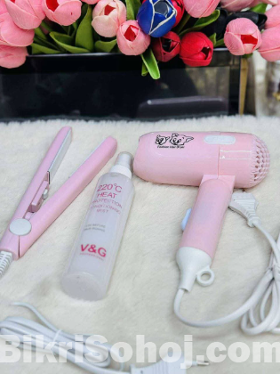 Mini Hair Dryer & Mini Hair Straightener Combo
